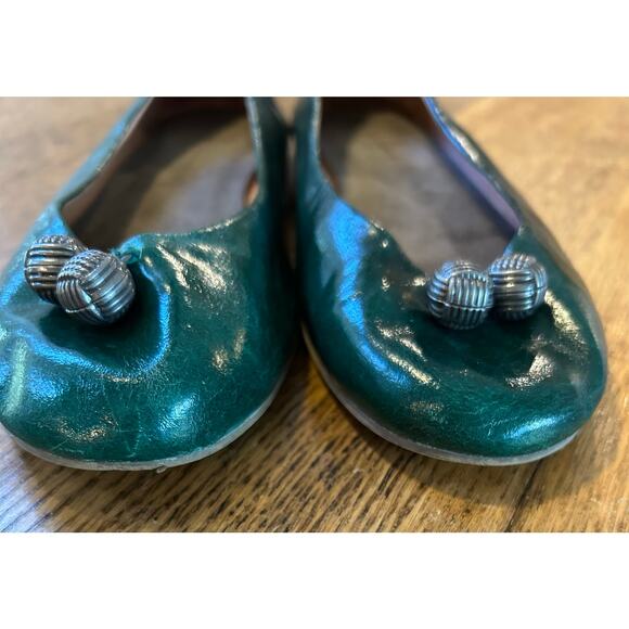 Anthropologie Pilcro and the Letterpress Trinket Ballet Flat Green Leather Sz 8 - Picture 9 of 9